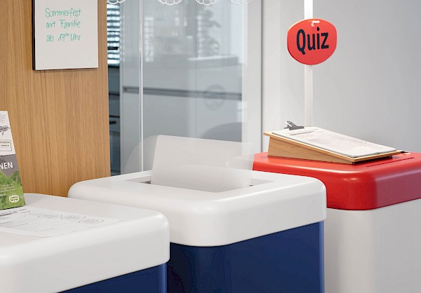 Flexible Plattformen für die Eingangshalle bei Dr. Oetker in Obergösgen