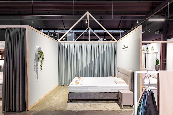 Showroom mit wohnlicher Atmosphäre für das Bettenhaus Thönig in St.Gallen
