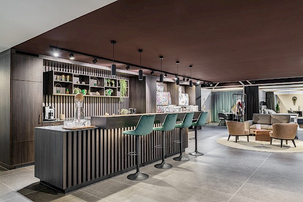 Showroom mit wohnlicher Atmosphäre für das Bettenhaus Thönig in St.Gallen